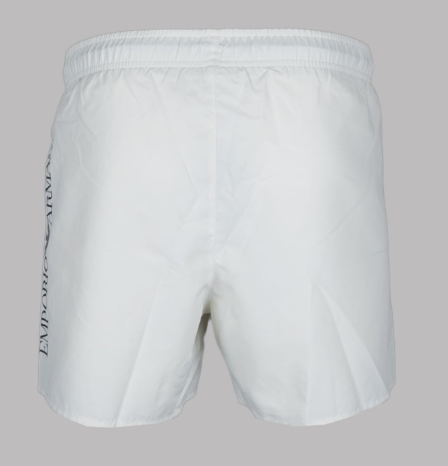 EA7 Oversized Logo Swim Shorts Star White/Silver