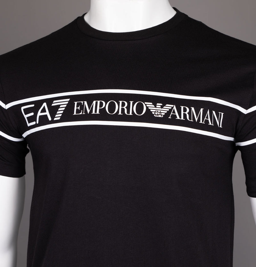 EA7 Printed Chest Logo T-Shirt Black