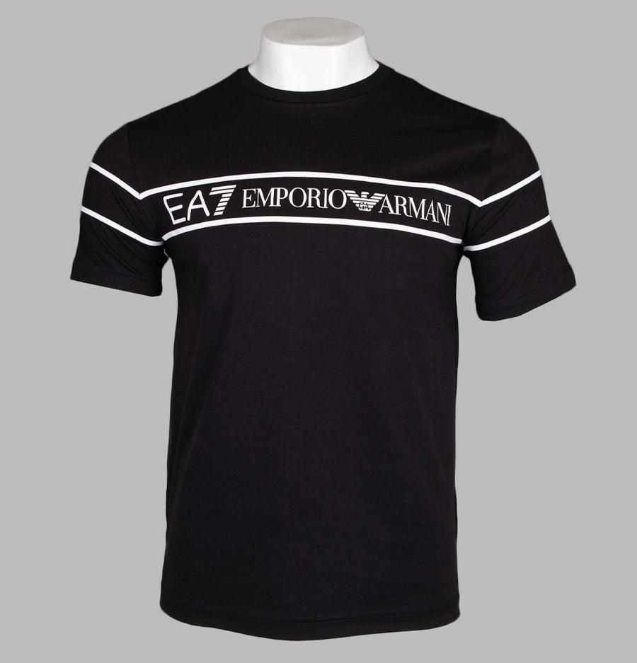 EA7 Printed Chest Logo T-Shirt Black
