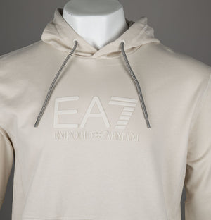 EA7 Rubber Chest logo Hoodie Almond Milk