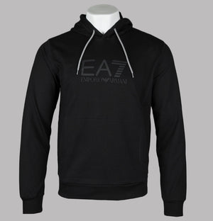 EA7 Rubber Chest logo Hoodie Black
