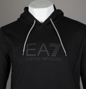 EA7 Rubber Chest logo Hoodie Black