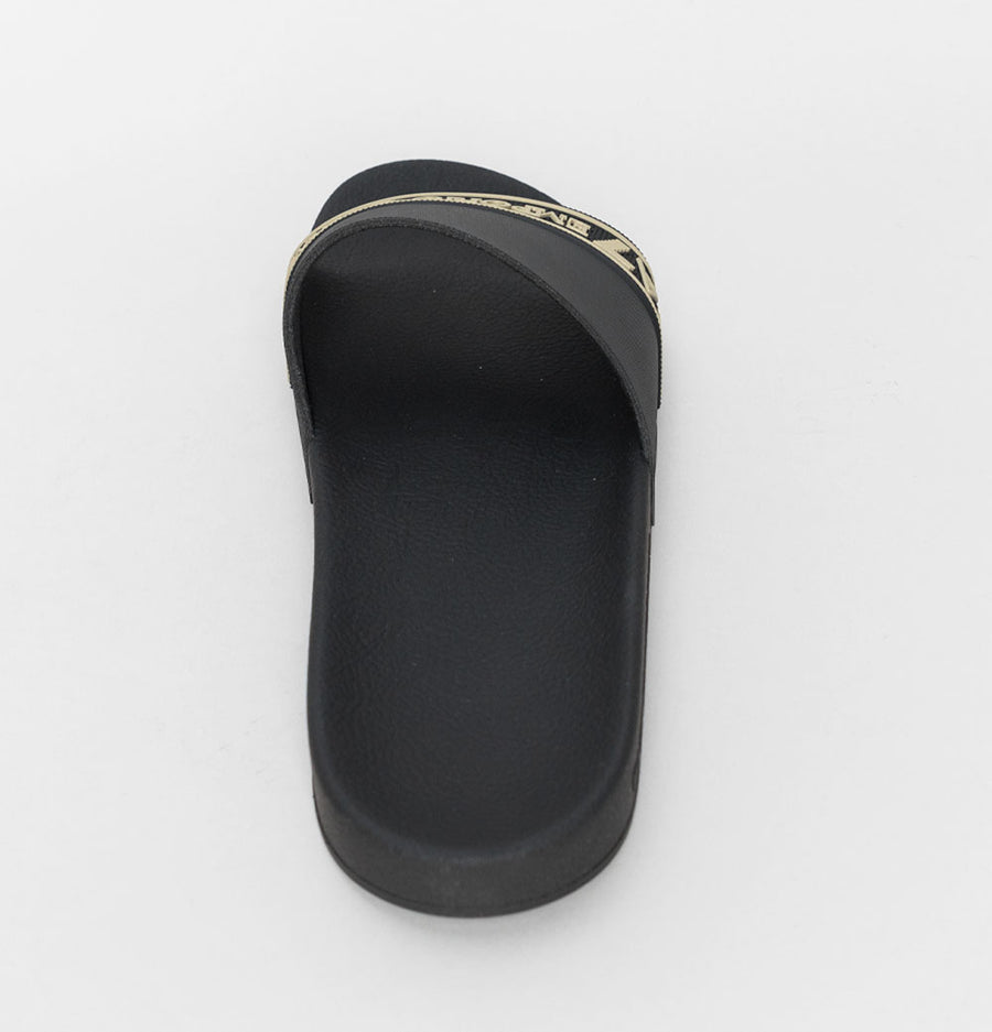 EA7 Sea World Logo Strap Slides Black/Gold