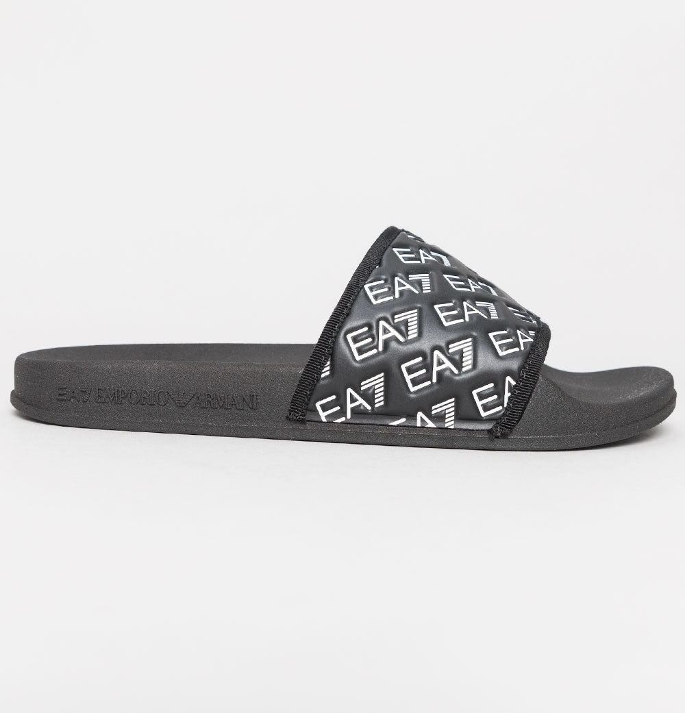 EA7 Sea World Multi Logo Slides Full Black/White – Bronx Clothing