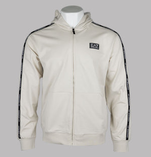 EA7 Taping Full Zip Hooded Sweatshirt Almond Milk