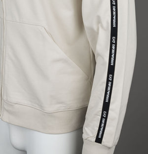 EA7 Taping Full Zip Hooded Sweatshirt Almond Milk