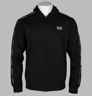 EA7 Taping Full Zip Hooded Sweatshirt Black
