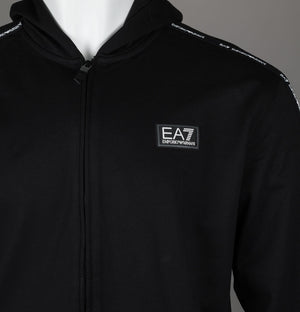 EA7 Taping Full Zip Hooded Sweatshirt Black