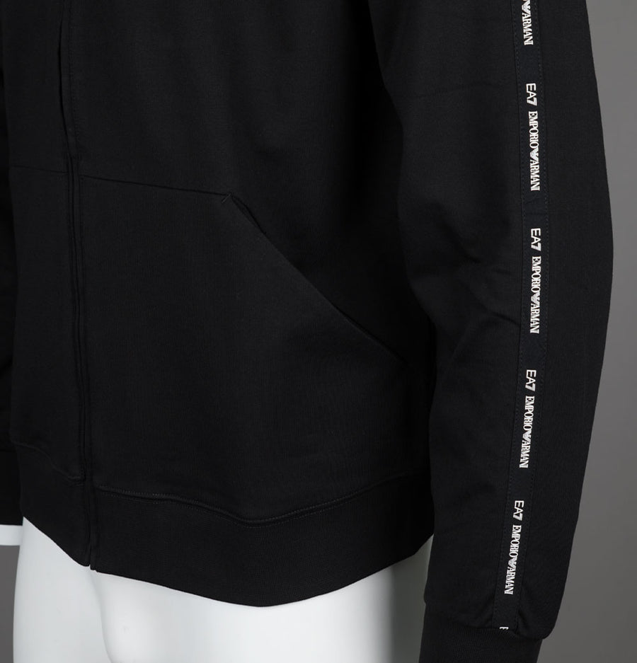 EA7 Taping Full Zip Hooded Sweatshirt Black
