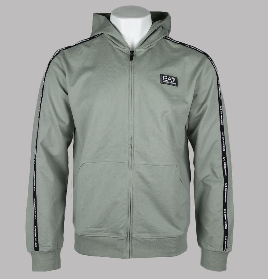 EA7 Taping Full Zip Hooded Sweatshirt Shadow