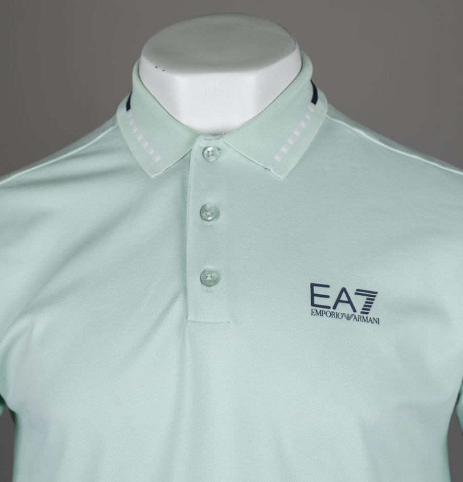EA7 Tennis Club Polo Shirt Pale Blue