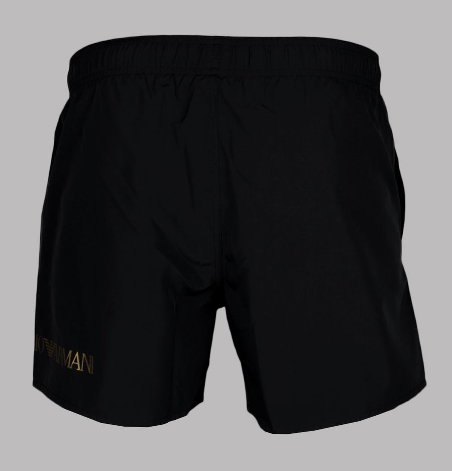 EA7 Logo Swim Shorts Black/Gold