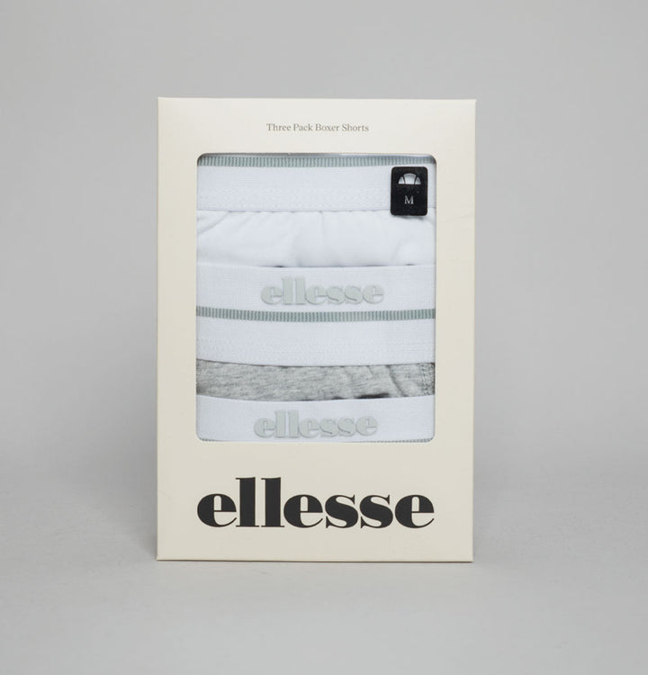 Ellesse Ambria 3 Pack Boxer Shorts Black/Grey/White