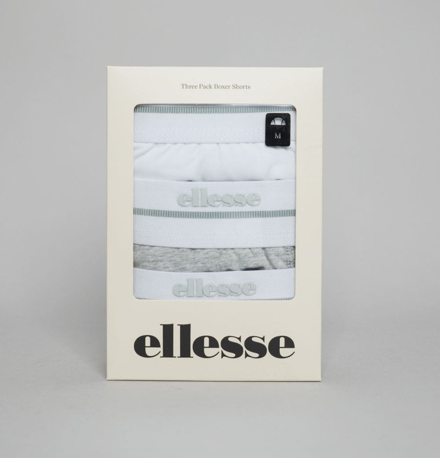 Ellesse Ambria 3 Pack Boxer Shorts Black/Grey/White
