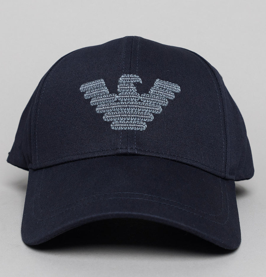 Emporio Armani Embroidered Eagle Logo Cap Blue