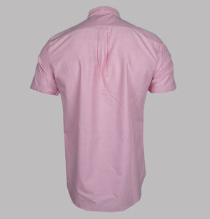 Farah Brewer Slim Fit S/S Oxford Shirt Coral Pink