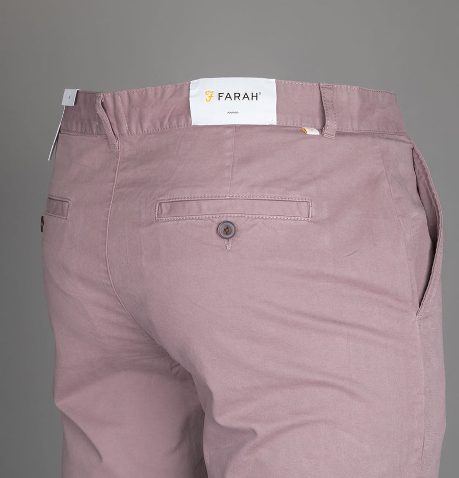 Farah Hawk Twill Chino Shorts Dark Pink