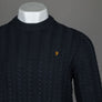 Farah Knight Cable Knit Sweater True Navy