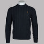 Farah Knight Cable Knit Sweater True Navy