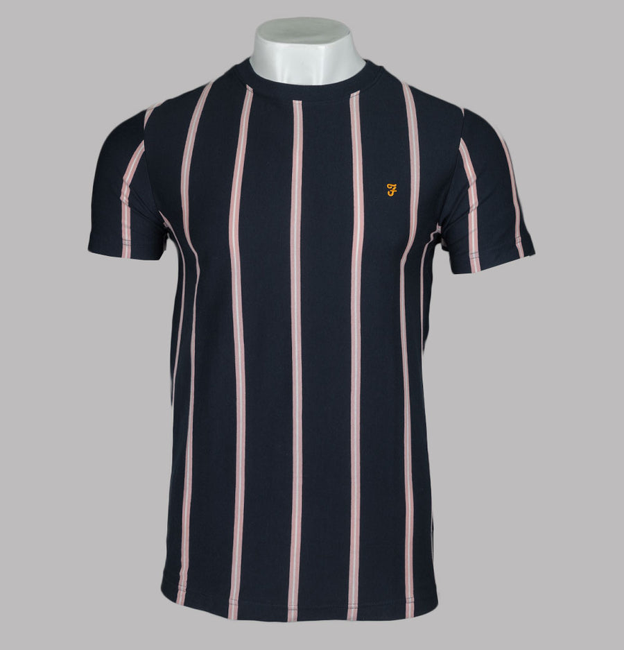 Farah Peralta Stripe T-Shirt True Navy