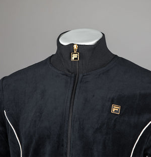 Fila Gold Bosa Velour Track Top Black/Whitecap Grey