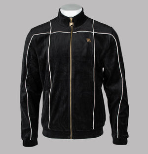 Fila Gold Nichols Velour Track Top Black/Egret