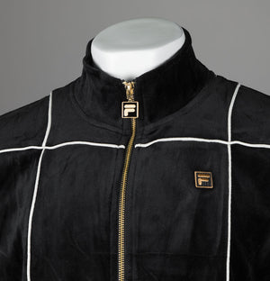 Fila Gold Nichols Velour Track Top Black/Egret