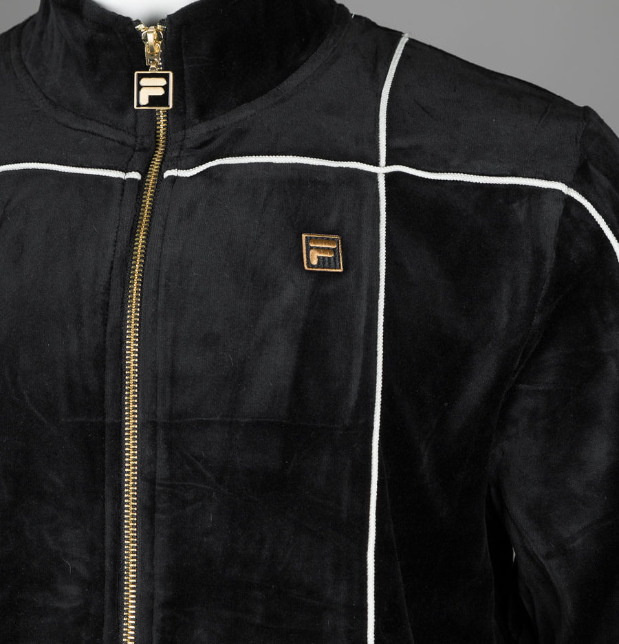 Fila Gold Nichols Velour Track Top Black/Egret