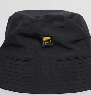 Fila Gold Reversible Monogram Bucket Hat Black
