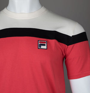 Fila Vintage Aiden T-Shirt Fila Red/Gardenia/Black