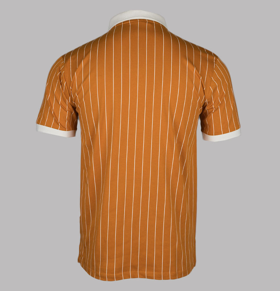 Fila Vintage BB1 Classic Striped Polo Shirt Pumpkin Spice/Gardenia/Black