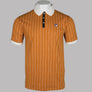 Fila Vintage BB1 Classic Striped Polo Shirt Pumpkin Spice/Gardenia/Black