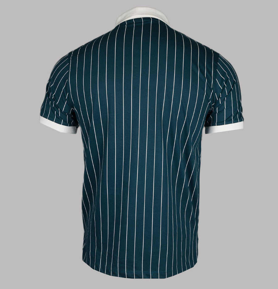 Fila Vintage BB1 Classic Striped Polo Shirt Reflecting Pond/Gardenia/Yam