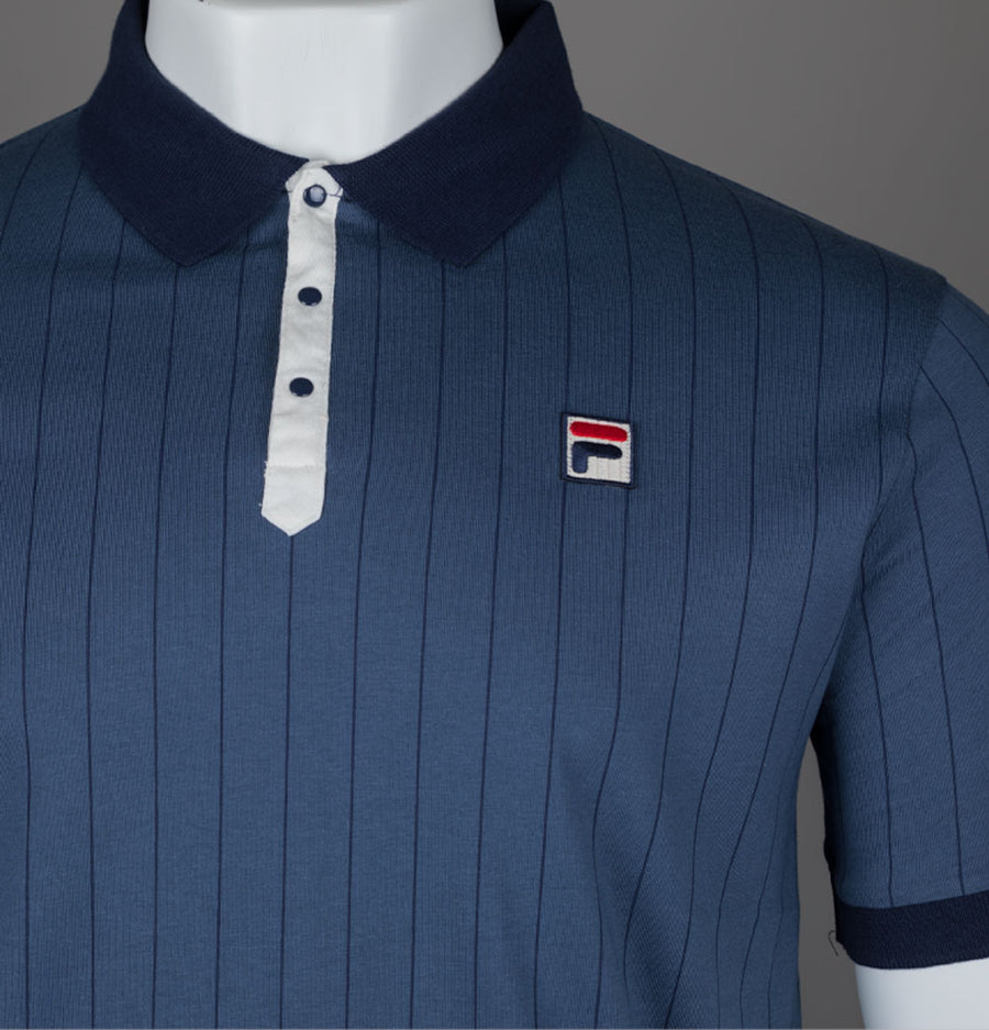 Fila Vintage BB1 Classic Striped Polo Shirt Vintage Indigo/Gardenia/Fila Navy