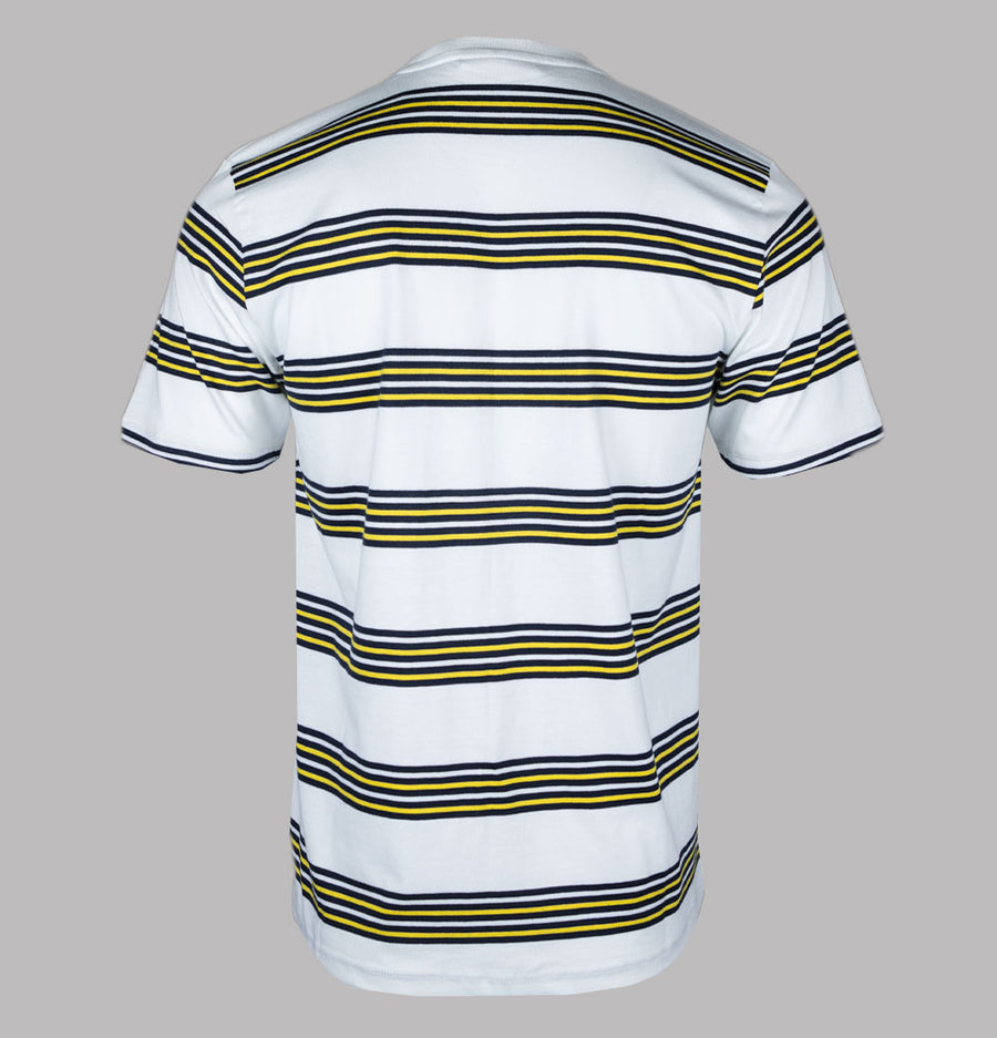 Fila Vintage Ben Stripe T-Shirt White/Fila Navy/High Visability Yellow
