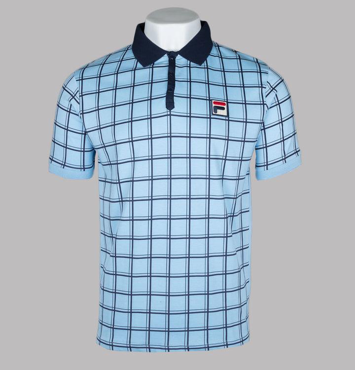 Fila Vintage Bobby Check Polo Shirt Blue Bell/Fila Navy