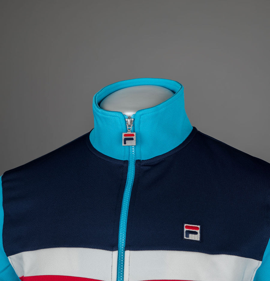 Fila Vintage Didier Colour Block Track Jacket Cyan Blue/Fila Navy/Fila Red/Gardenia