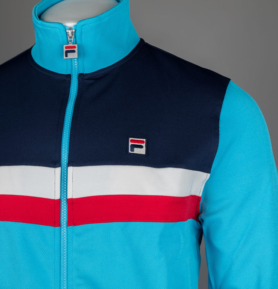 Fila Vintage Didier Colour Block Track Jacket Cyan Blue/Fila Navy/Fila Red/Gardenia