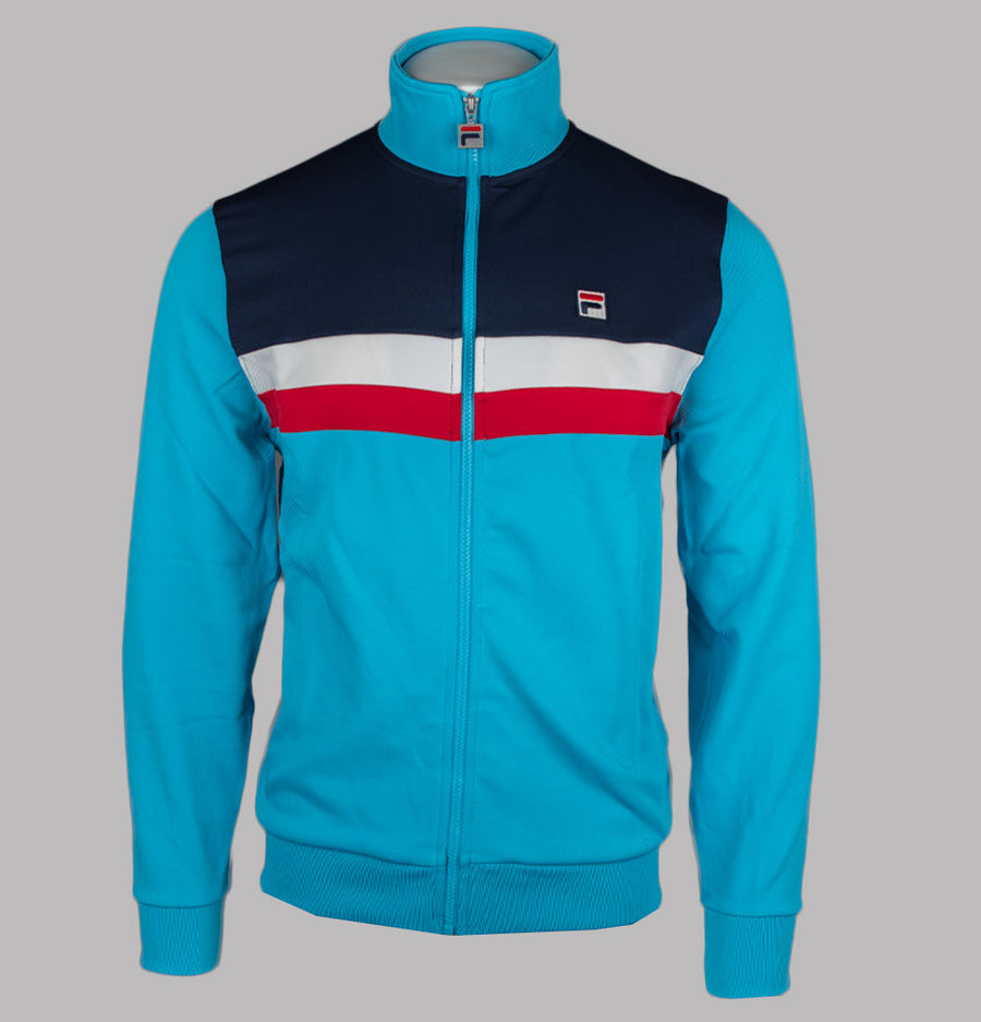 Fila Vintage Didier Colour Block Track Jacket Cyan Blue/Fila Navy/Fila Red/Gardenia