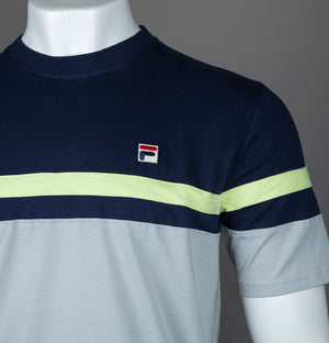 Fila Vintage Duncan T-Shirt Fila Navy/High Rise Grey/Shadow Lime