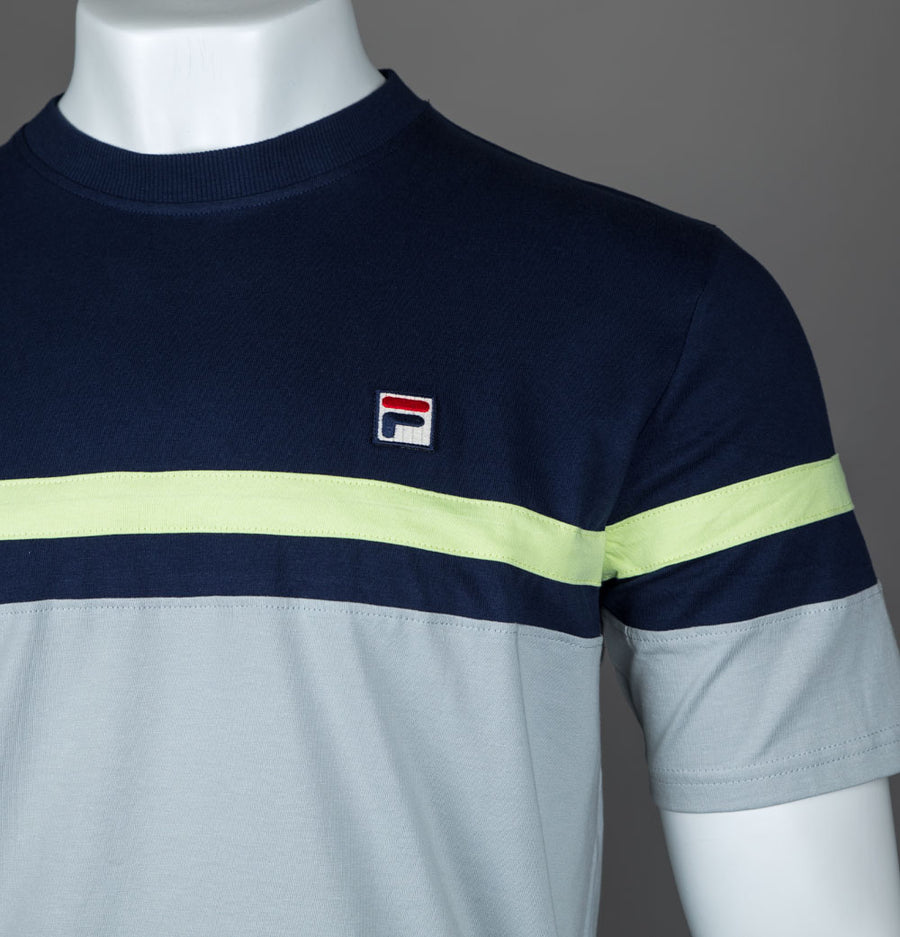 Fila Vintage Duncan T-Shirt Fila Navy/High Rise Grey/Shadow Lime