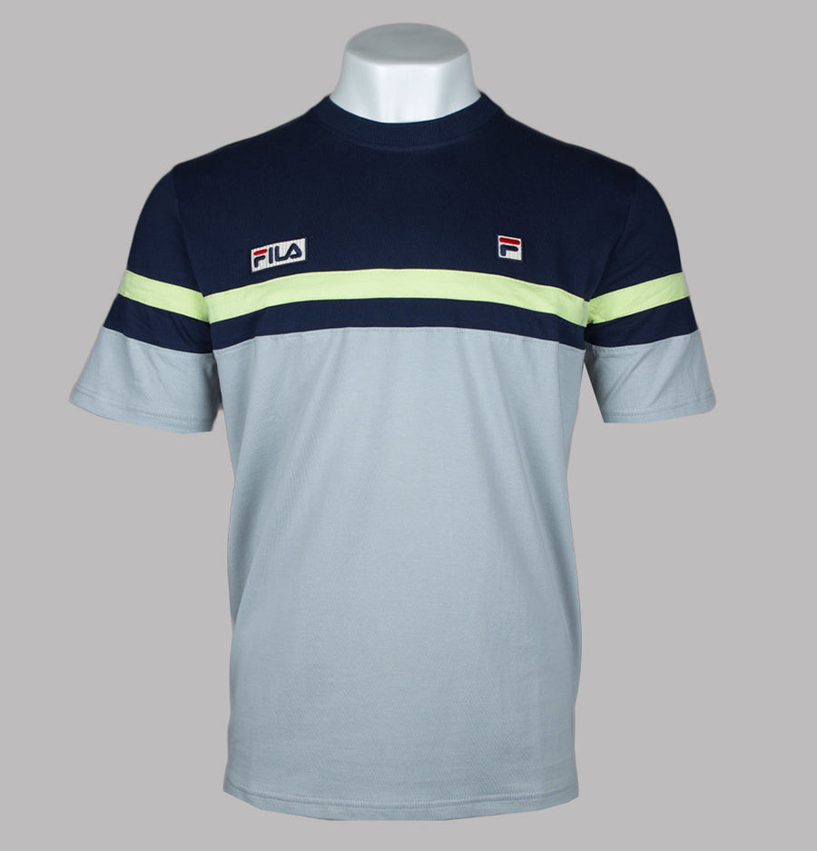 Fila Vintage Duncan T-Shirt Fila Navy/High Rise Grey/Shadow Lime