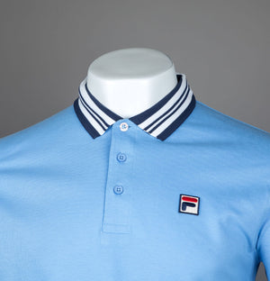 Fila Vintage Faraz Tipped Polo Shirt Visa Blue/Fila Navy/White