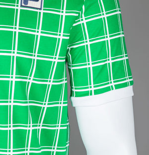Fila Vintage Freddie Check T-Shirt Jelly Bean Green/White