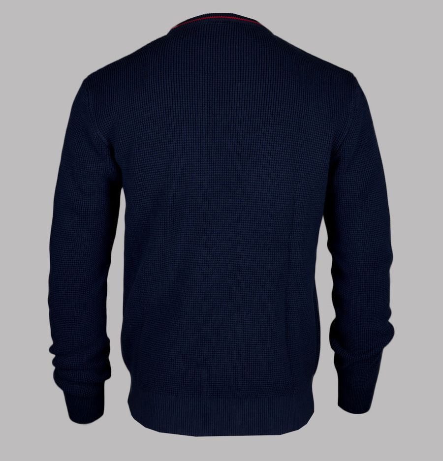 Fila Vintage Kallum Waffle Knitted Crew Neck Jumper Fila Navy/Gardenia/Fila Red