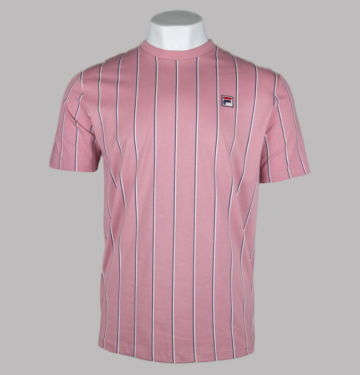 Fila Vintage Lee Pin Stripe T-Shirt Foxglove/Fila Navy/Gardenia
