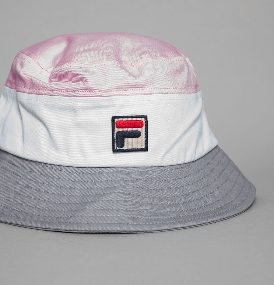 Fila Vintage Marco Tri Colour Bucket Hat Fila Pink/White/High Rise Grey