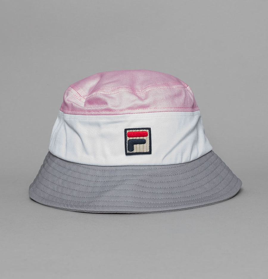 Fila Vintage Marco Tri Colour Bucket Hat Fila Pink/White/High Rise Grey