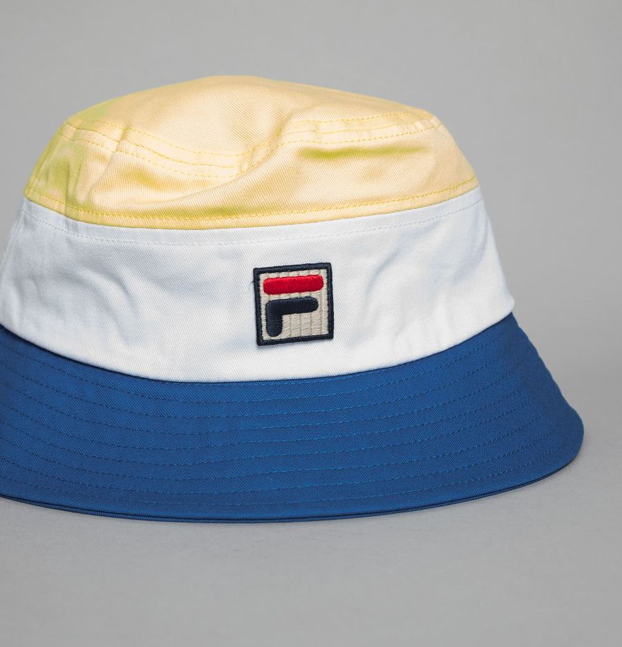 Fila Vintage Marco Tri Colour Bucket Hat Popcorn/White/Turkish Sea