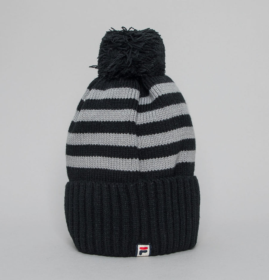 Fila Vintage Markee Chunky Knit Bobble Beanie Black